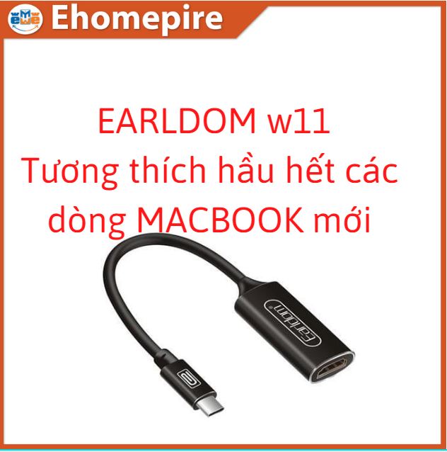 Jack Chuyển Đổi Từ Cổng Type C Ra Cổng HDMI Earldom W11 Hàng Chính Hãng