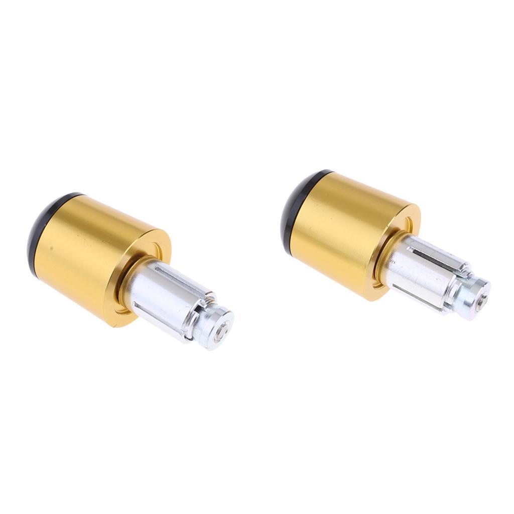 CNC Aluminum Motorcycle Handlebar Grip Plugs Bar End Caps for Yamaha Gold + Green