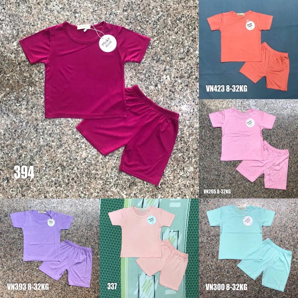 Bộ Minky Mom Cộc Tay, Ngắn Tay. Bộ Mimky Mom siêu mềm mịn mát cho bé trai bé gái, Size Từ 80-150(8-32KG)