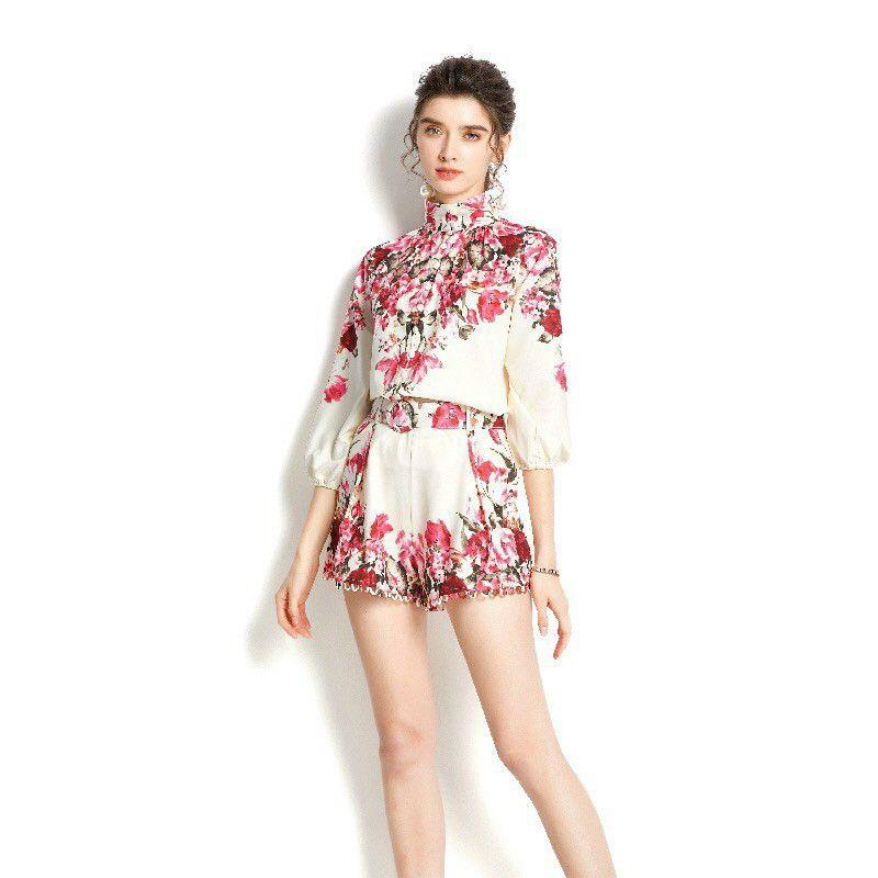 SÉT BỘ SHORT LỤA HOA SẮC MÀU