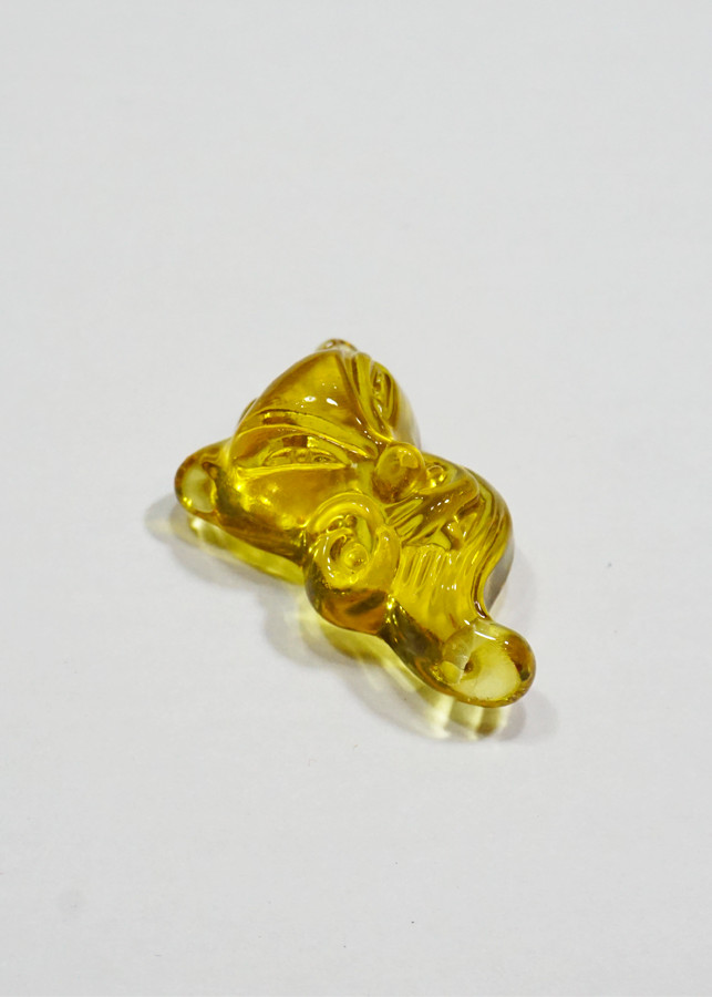 Mặt dây Hồ Ly yểu điệu ôm hoa hồng đá Topaz vàng- mạng Thổ