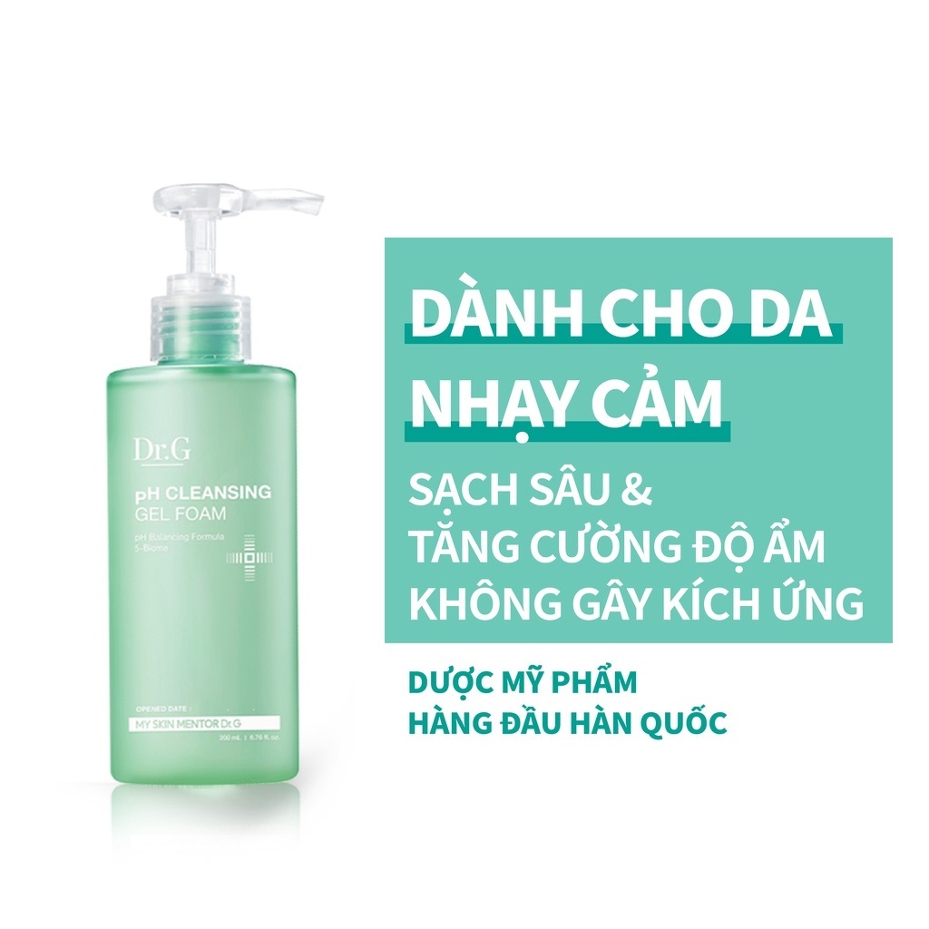 Combo 2 Sản Phẩm Làm Sạch, Cấp Ẩm Cho Da nhạy cảm Dr.G ( SRM 200ml, Toner 300ml)