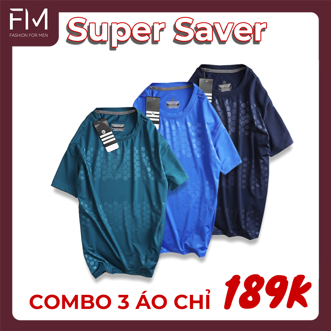 Combo siêu tiết kiệm 3 áo thun thể thao nam, chất thun lạnh co giãn tốt, thoáng mát thoải mái vận động - FORMEN SHOP - FMCB3TY002