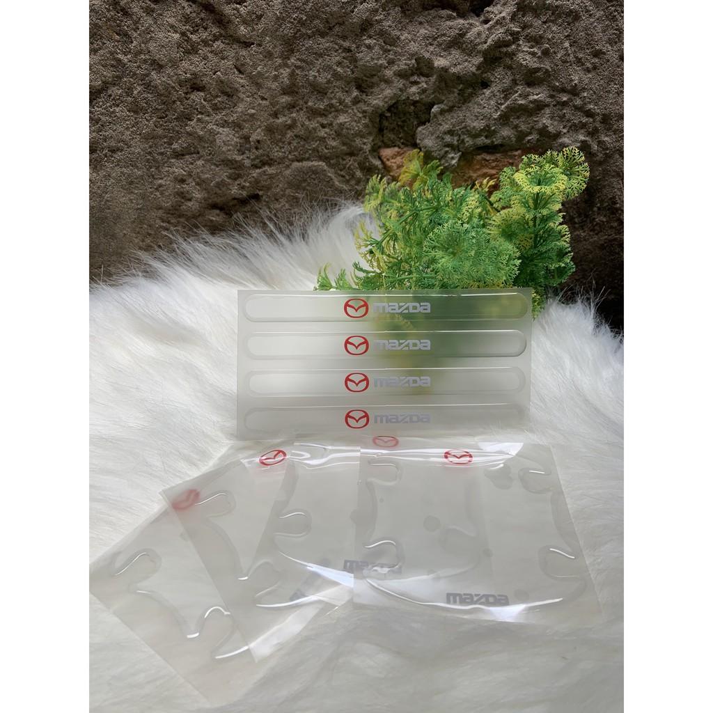 Bộ 10 chi tiết Miếng dán Silicon chống xước hõm xe và tay nắm cửa ô tô - full logo hãng xe