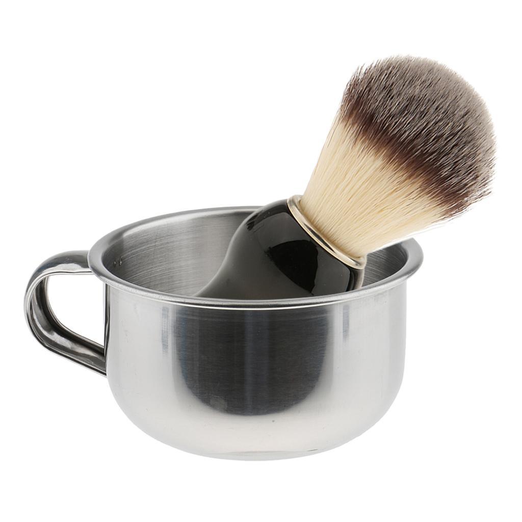 Barber Shave Set Men's Shaving Brush Soap Mug Bowl Facial Beard Cleaning