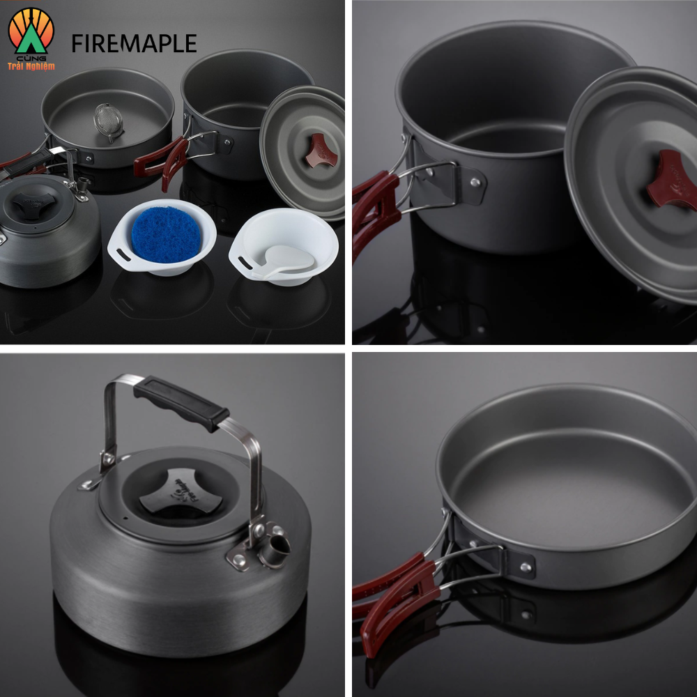 COMBO Nồi Chảo Nấu Ăn 3 Trong 1 Fire Maple FMC-204 Gọn Nhẹ Chuyên Dụng Dành Cho Du Lịch, Dã Ngoại Cắm Trại