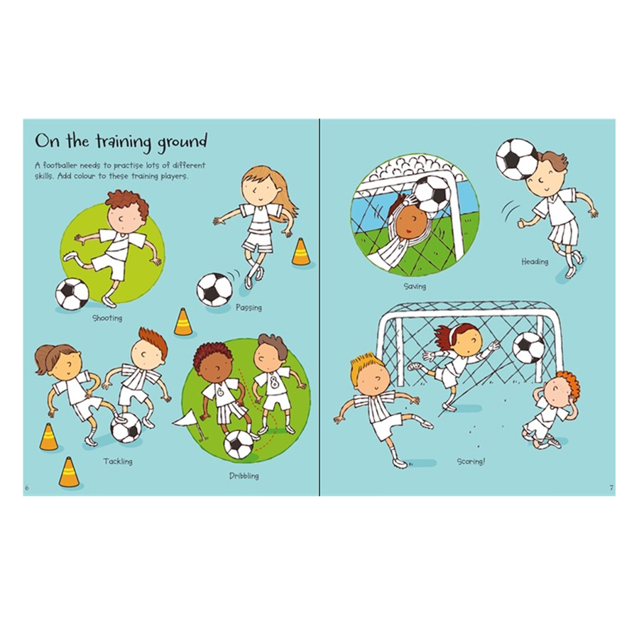 Sách tô màu First Colouring Book: Football