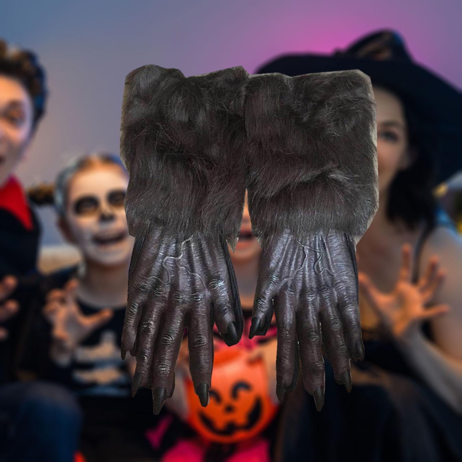 Halloween Werewolf Gloves Adult Dressing up for Photo Props Themed Party Bar