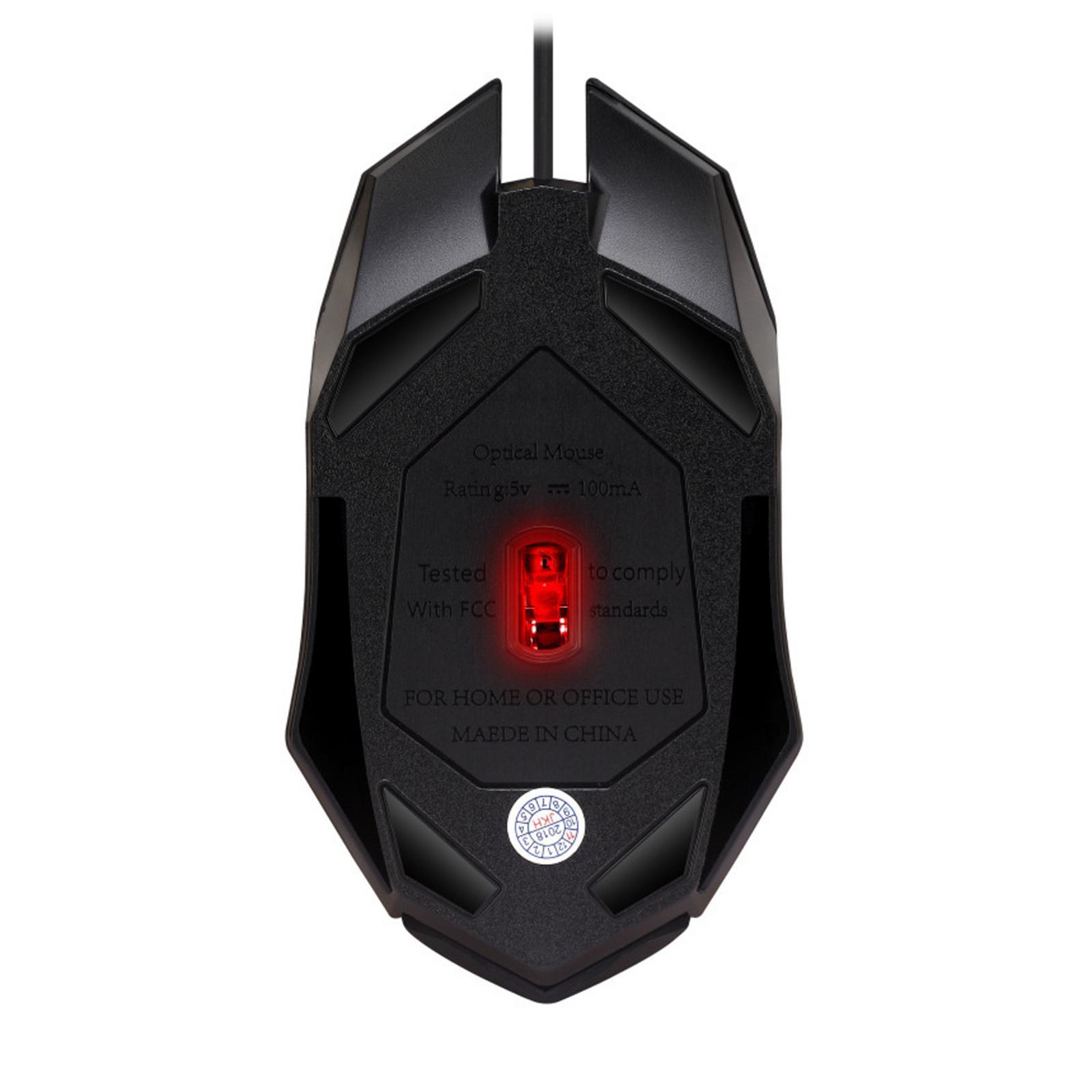 USB Wired Gaming Mouse Breathing Lights 4 Button PC Laptop Computer 1600 DPI