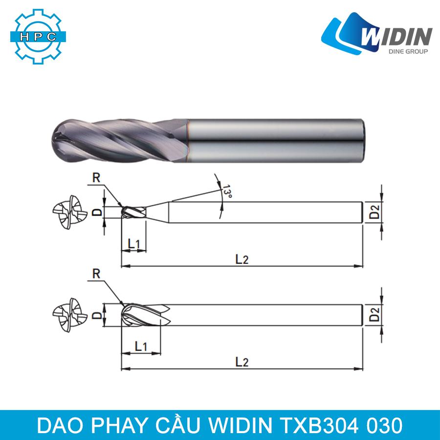 Dao phay cầu Widin TXB304 030