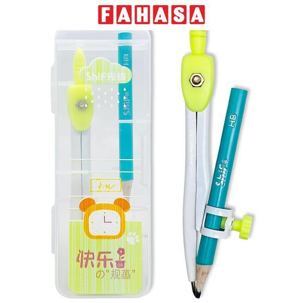 Bộ Compa Kèm Bút Chì Gỗ - ShiF 3130 - Màu Xanh Lá