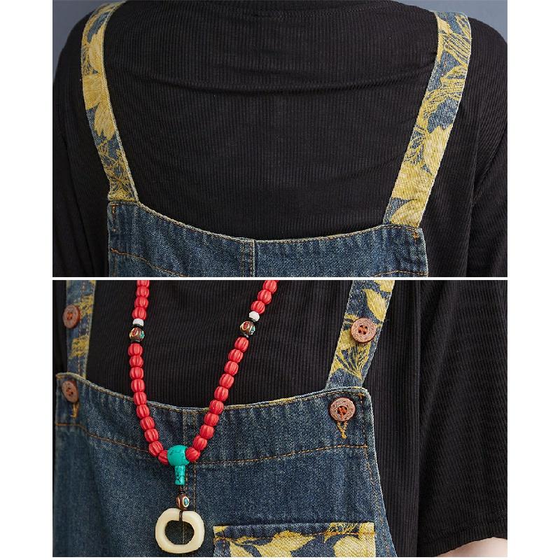 Quần Yếm Ống Rộng Size Lớn Thời Trang Cho Nữ - Quần short Denim tổng thể 2-07 - M Khuyến nghị 90-110 kg