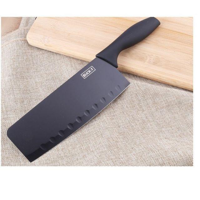 Bộ Dao 5 Món Làm Bếp Đa Năng Siêu Bén Hợp Kim Thép Không Gỉ Cao Cấp - T65S Màu Đen