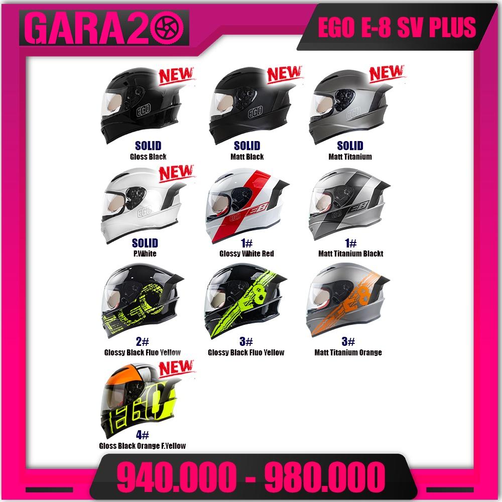 MŨ BẢO HIỂM FULLFACE EGO E-8 SV PLUS (2 KÍNH) - GARA20