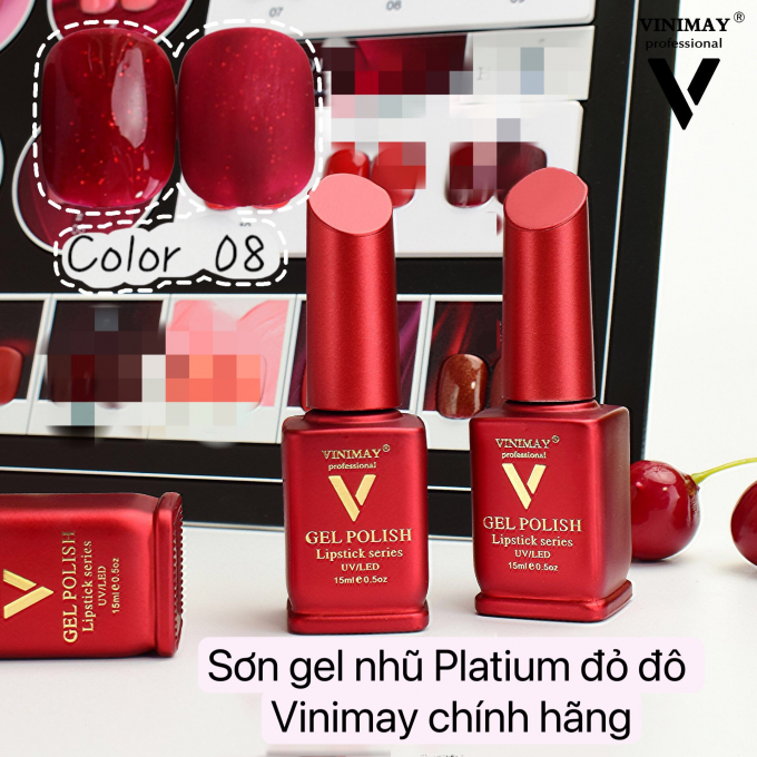 Sơn gel nhũ platium đỏ đô vinimay 1182