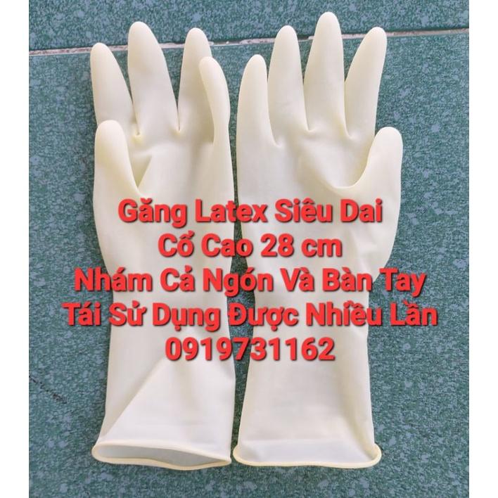 Găng Tay Latex Cổ Cao Siêu Dai, Tái Sử Dụng Được Nhiều Lần, Găng Tai Chế Biến Thủy Sản