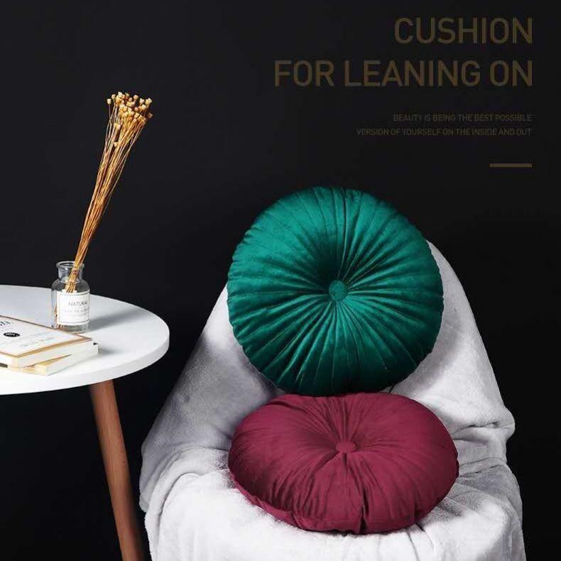 Gối Tựa Lưng Hình Tròn Bằng Nhung Trang Trí Ghế Sofa/Nhà Cửa