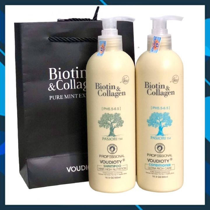 BỘ DẦU GỘI XẢ COLLAGEN & BIOTIN TRẮNG PASIORI TM PHỤC HỒI, MỀM MƯỢT, NGĂN GÃY RỤNG, MỌC TÓC ITALY 500ML*2 NEW 2022