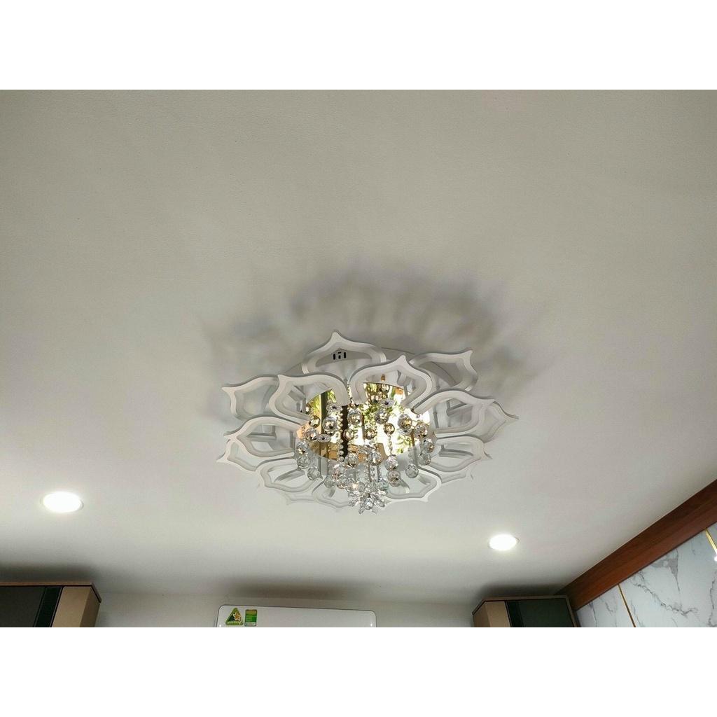 Đèn Mâm Led Ốp Trần Hoa Sen 16 Cánh Trang Trí Phòng Khách,Ngủ,Spa Điểu Khiển Từ Xa Phân Tầng, Lõi Đồng