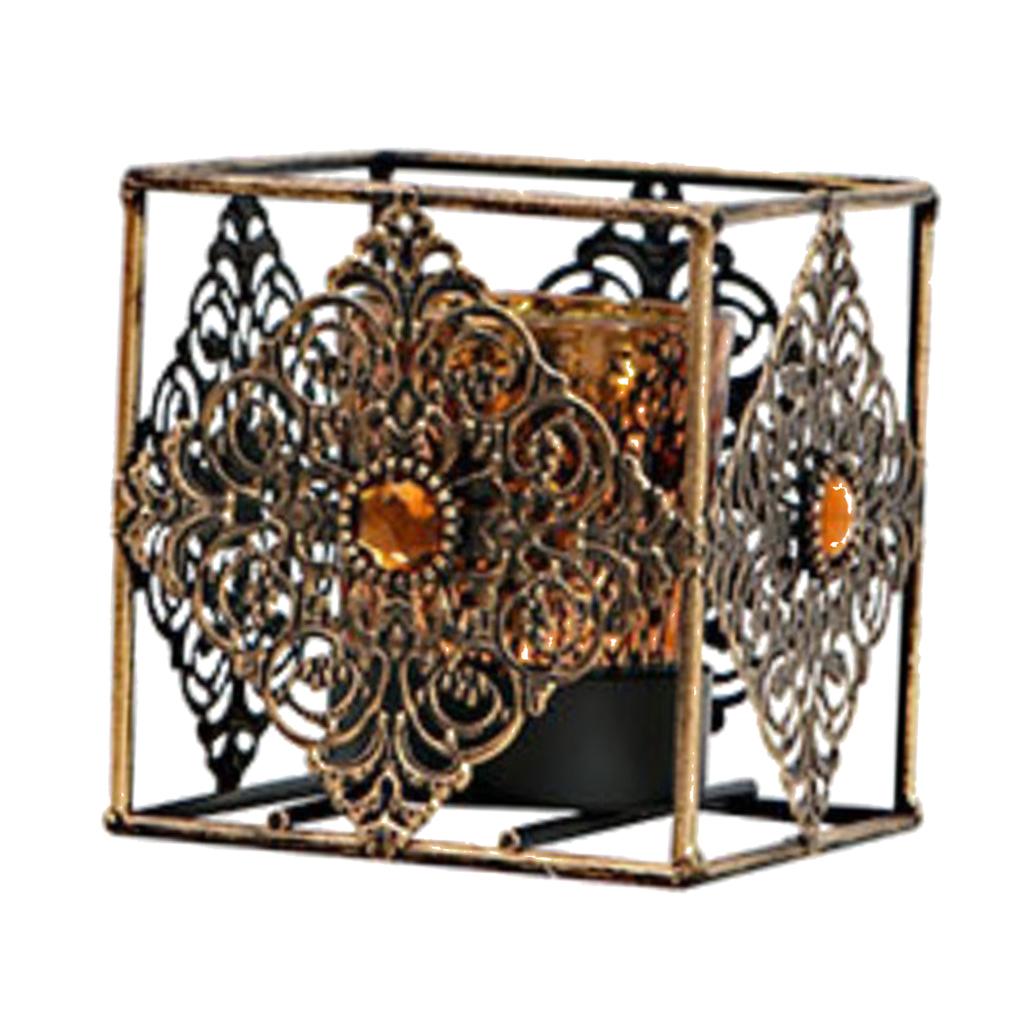 Vintage Metal Glass Tea Light Candle Holder Candlestick Wedding Xmas Decor A