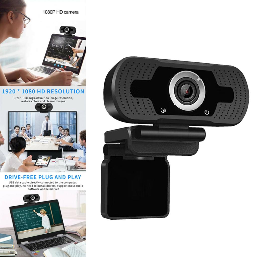 1080P Webcam with Microphone, HD PC Webcam Laptop Plug and Play USB Webcam Streaming Computer Web Camera for Video Calling Recording Conferencing