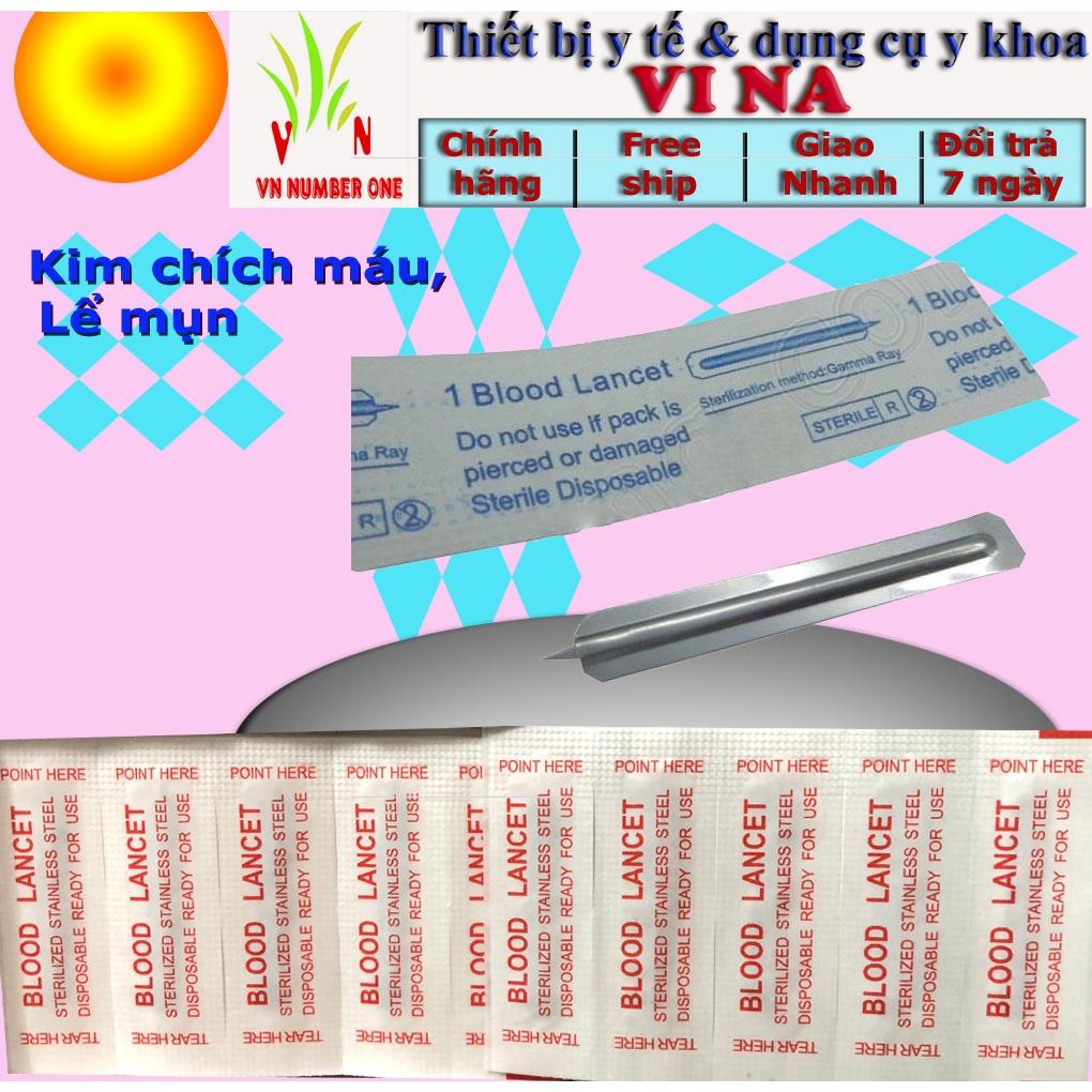 Kim Lấy Máu (Dao Lancets) (Không Phải Cây Nặn Mụn) Kim Bằng Inox Tiệt Trùng Có Thể Dùng Để Lễ Mụn Nặn Mụn.