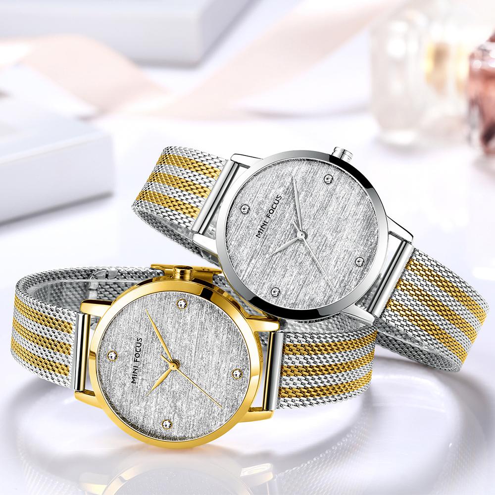 Đồng hồ nữ thời trang với dây đeo lưới thép 30M chống thấm nước MINI FOCUS