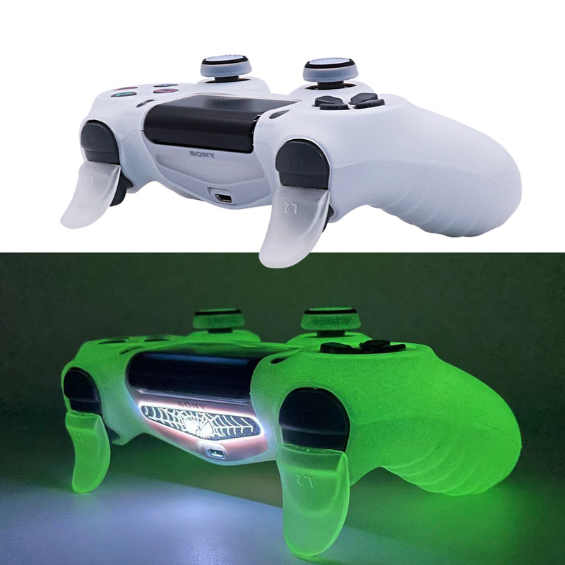 Ốp lưng Controle silicon mềm phát sáng trong bóng tối cho bộ điều khiển Ps4 Phụ kiện trò chơi Tay cầm chơi game Vỏ bọc cần điều khiển cho Playstation 4 Màu sắc: Xanh lam