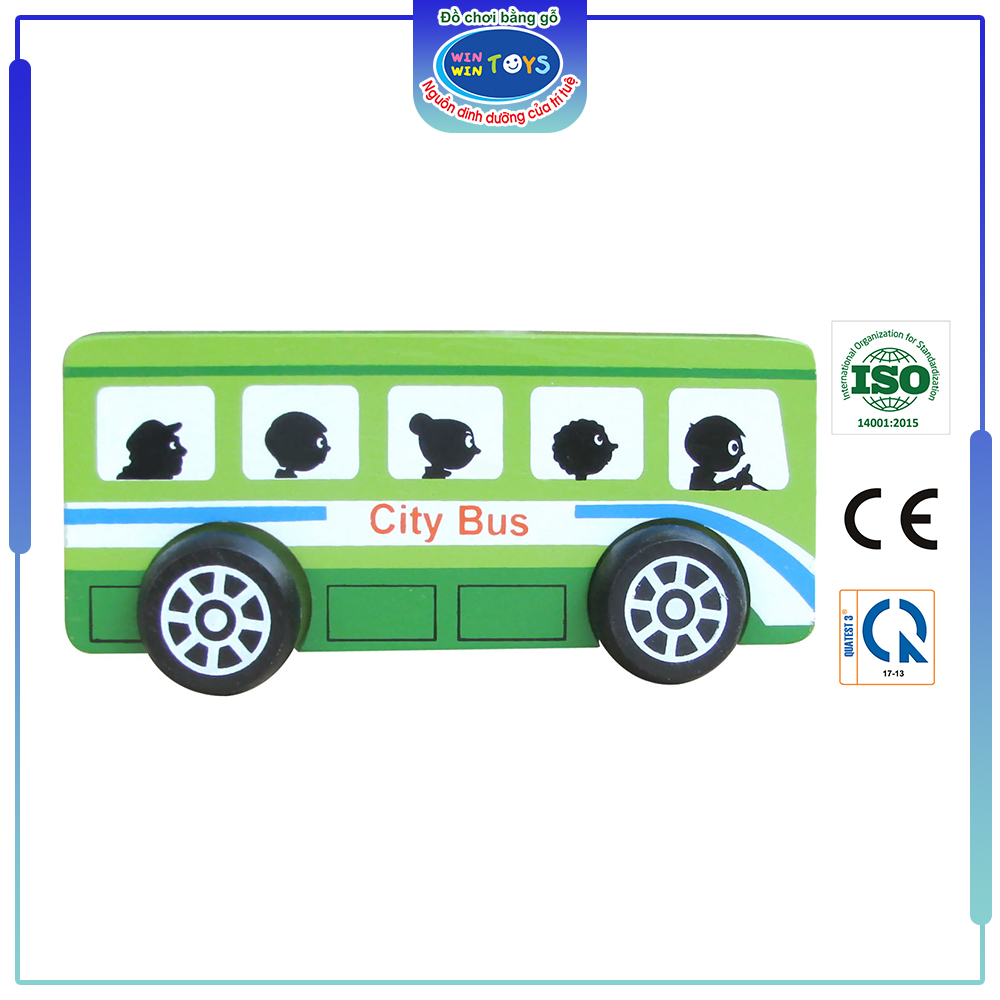Đồ chơi gỗ Xe buýt | Winwintoys 66282 | Phát triển trí tưởng tượng và vận động | Đạt tiêu chuẩn CE và TCVN