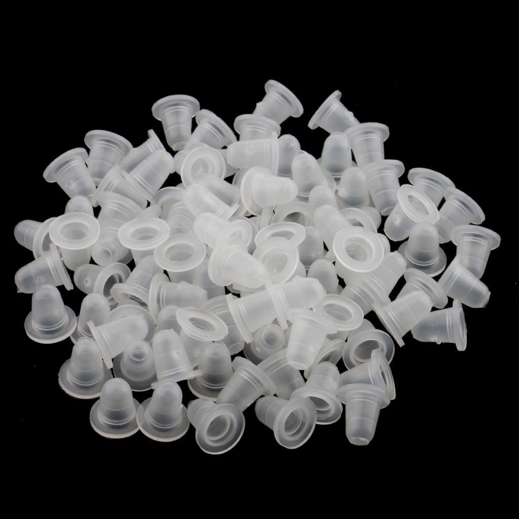 200pcs Microblading Pigment Cup Caps Silicone Ink Holder Tattoo Supply