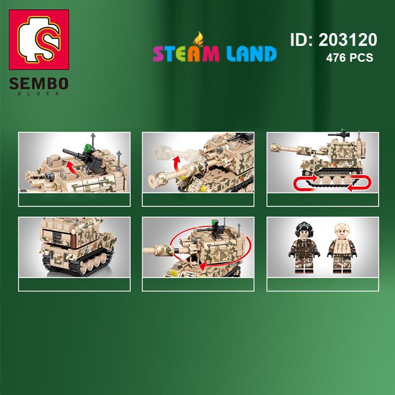 Đồ chơi xếp hình xe tăng SEMBO 203120