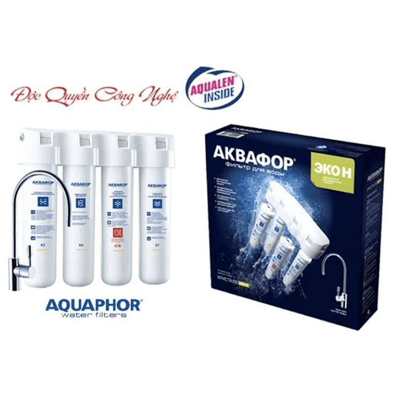 Máy Lọc Nước AQUAPHOR CRYSTAL ECO H Chuẩn Nước Khoáng Uống Trực Tiếp, Công Nghệ NANO Aqualen Độc Quyền, Máy Lọc Nước Không Điện - Nhập Khẩu Châu Âu, Hàng Chính Hãng