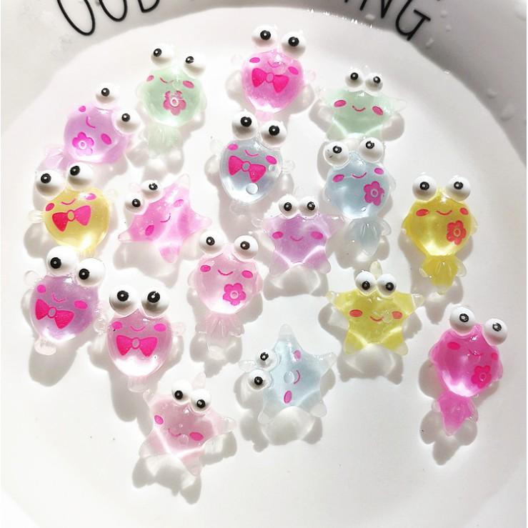 *HN* Charm sao biển nhỏ xinh trong suốt với nhũ cho các bạn trang trí vỏ điện thoại, DIY