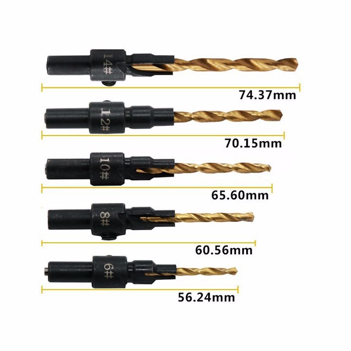 Bộ 5 mũi khoan gỗ chỉnh cữ bắt âm mũi vít