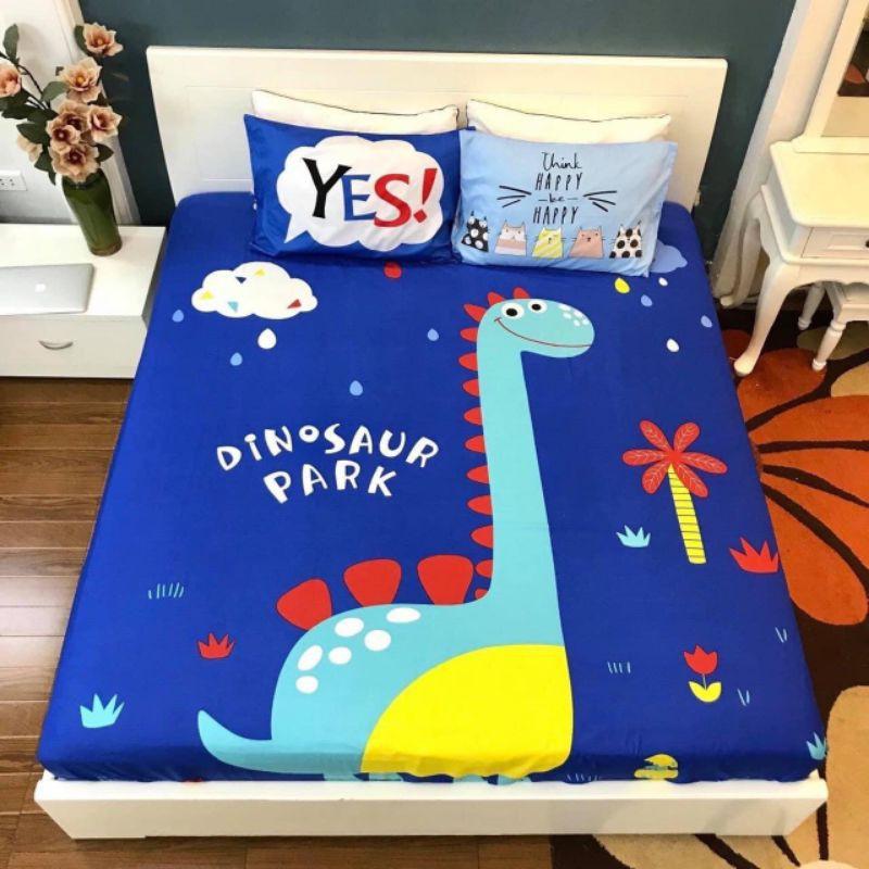 Bộ ga và 2 vỏ gối cotton 3D nhập khẩu