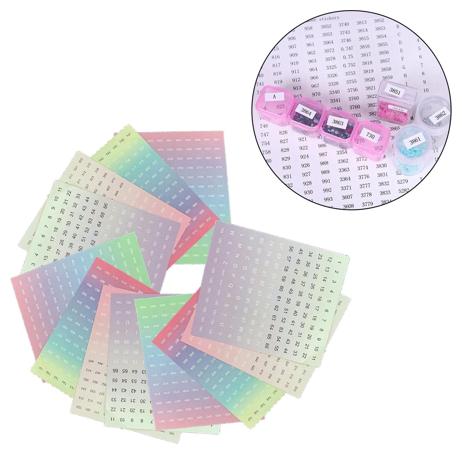12 Sheet Color Number Stickers Labels for Accessory Storage Box for Adults Kids
