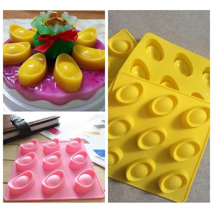 Khuôn silicon làm rau câu làm bánh 4d mẫu 9 Thỏi Vàng