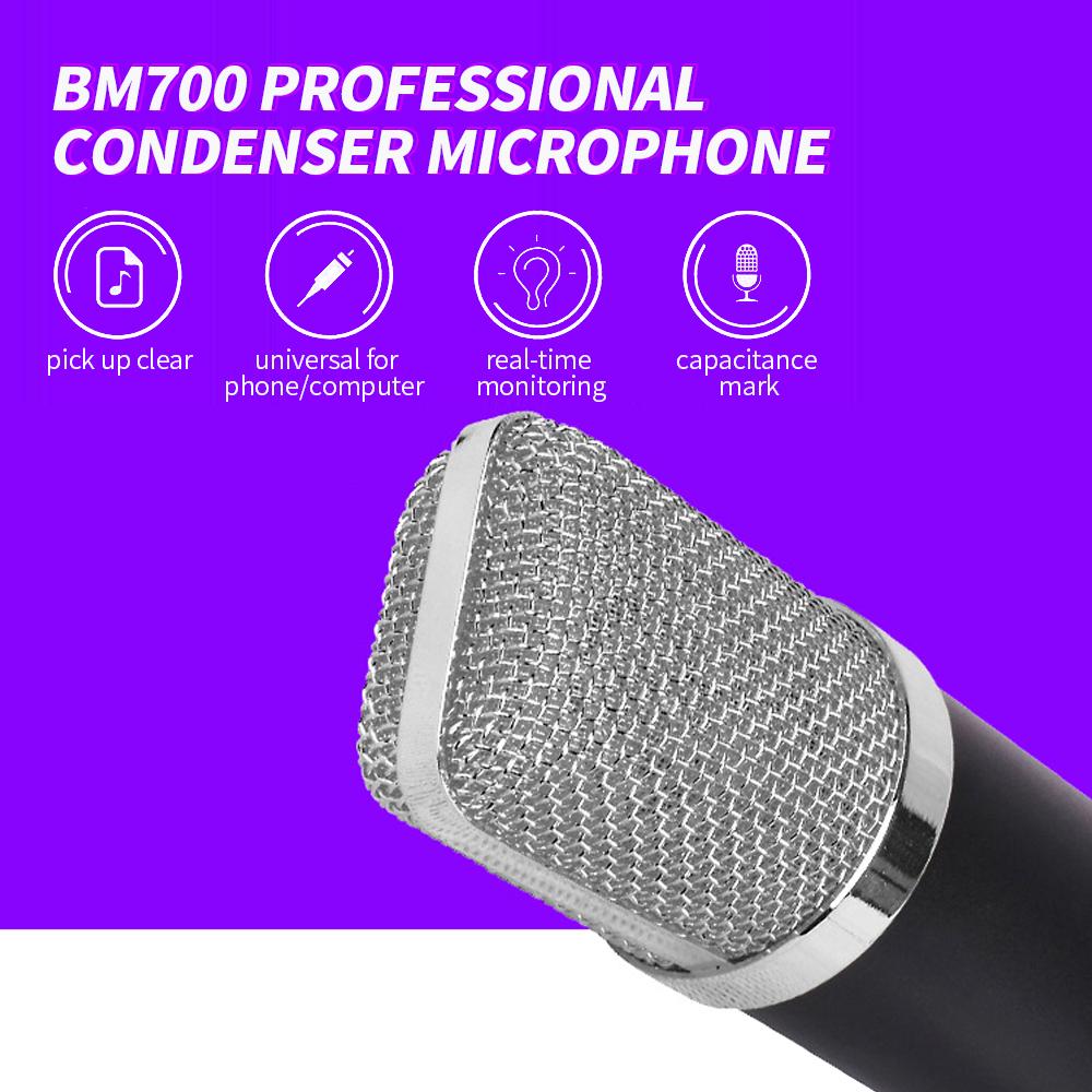 Micrô ngưng tụ BM700 chuyên nghiệp Micrô ghi âm Micrô mic hát KTV hát Bộ ghi âm phòng thu âm