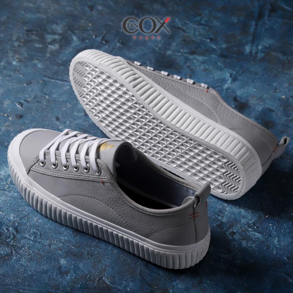 Giày Sneaker Da Bò Thật Nữ DINCOX E02 Grey Sang Trọng