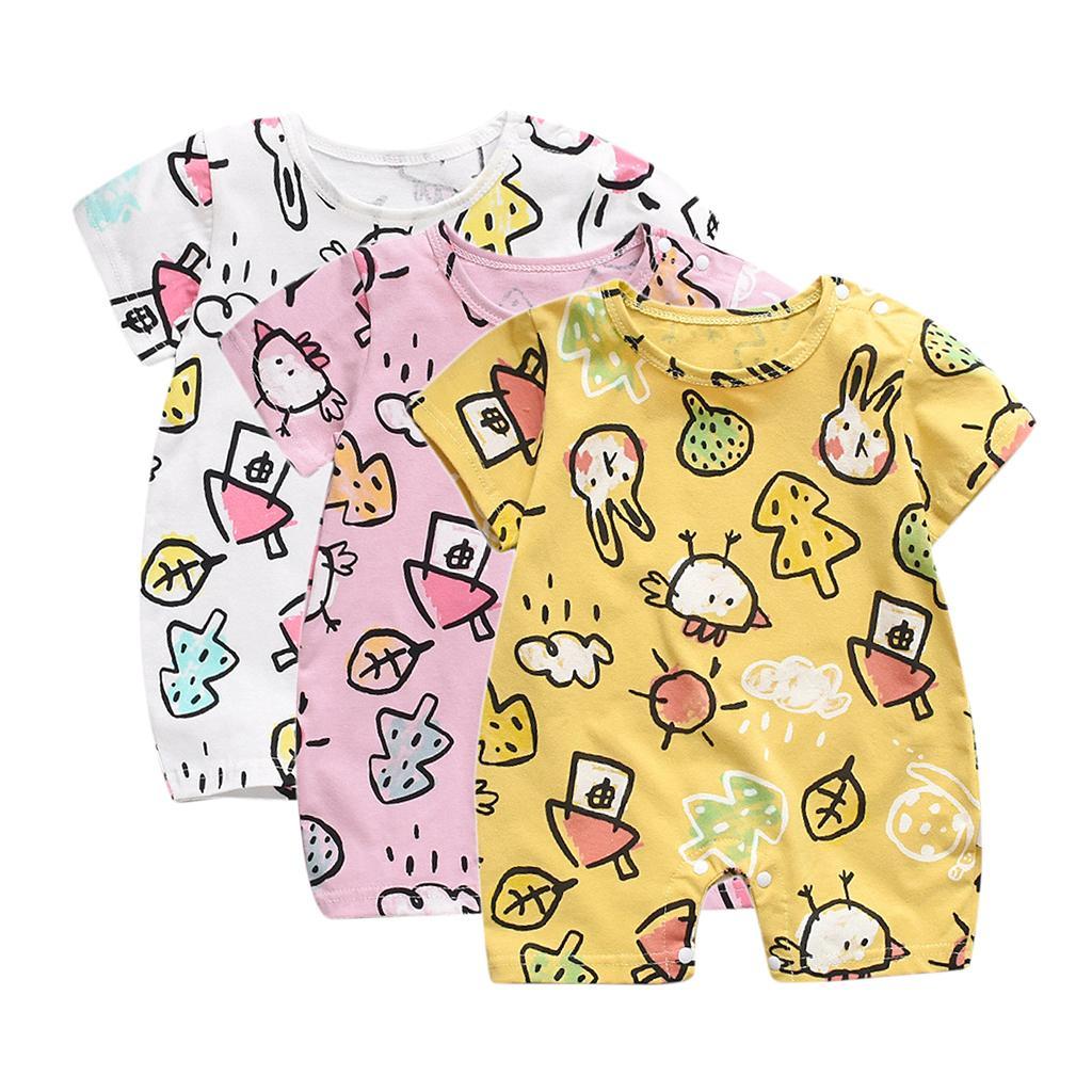 Summer Baby Boys Girls Short Sleeve Romper Cute Cotton Jumpsuit