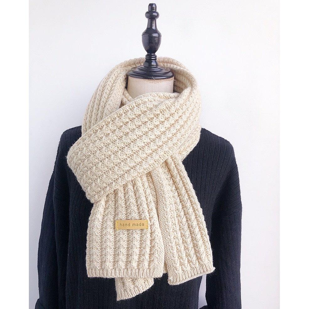 Khăn Len Quàng Cổ Nam Nữ Khăn Tag Handmade Hàn Quốc Quà Tặng Khăn Len Đôi Choàng Cổ Mùa Đông Dày Ấm - Maxshopdoc