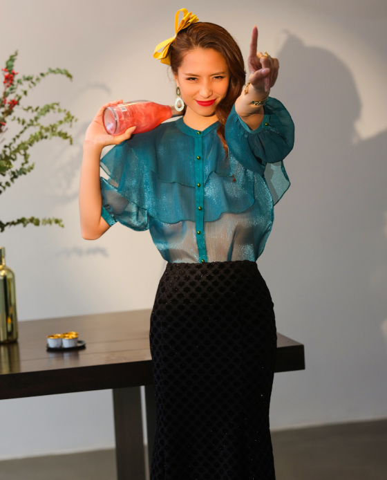 Áo Organza Xuyên Thấu Lục Bảo TOP181 thời trang thiết kế Hity