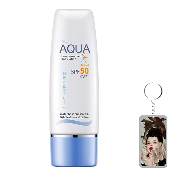 Kem chống nắng toàn thân Mistine Aqua Base Sunscreen Body Lotion SPF 50 PA +++ 70ml tặng móc khóa