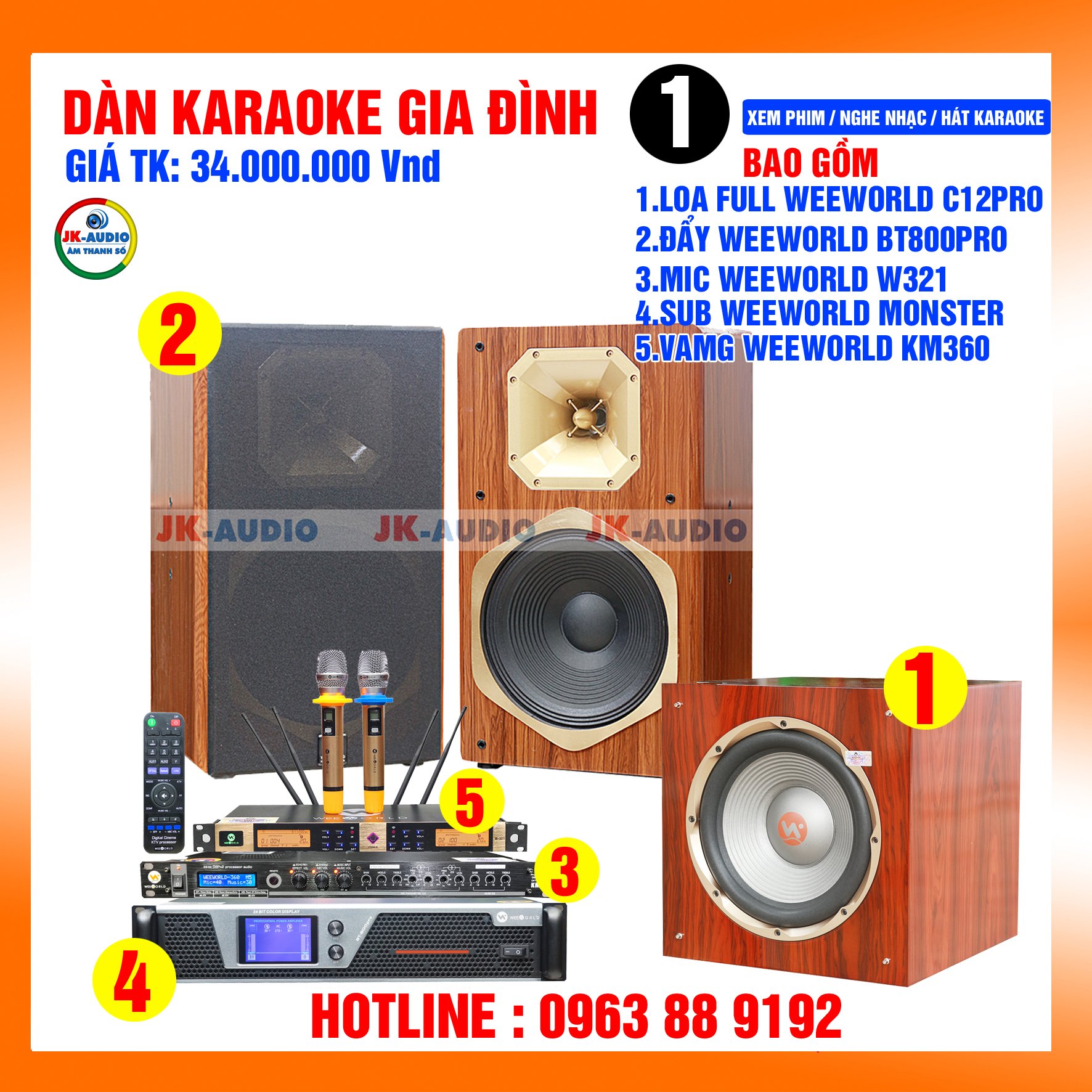 Dàn karaoke loa Weeworld C12 giá 34 triệu - Hàng chính hãng