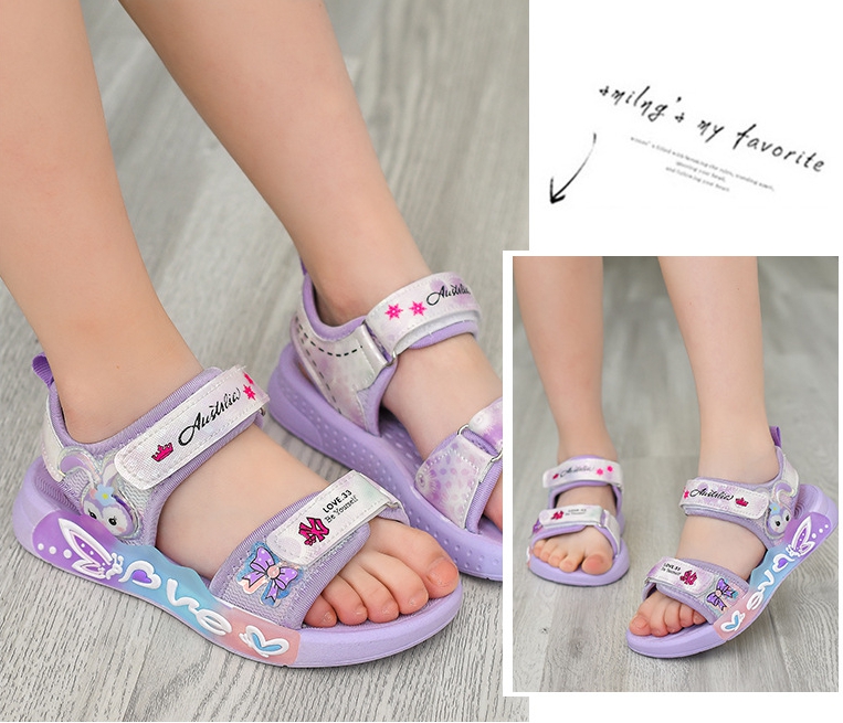 Sandal bé gái in hình thỏ Dép xăng đan đi học bé gái da mềm đế êm thoáng khí - Mẫu mới TTL129