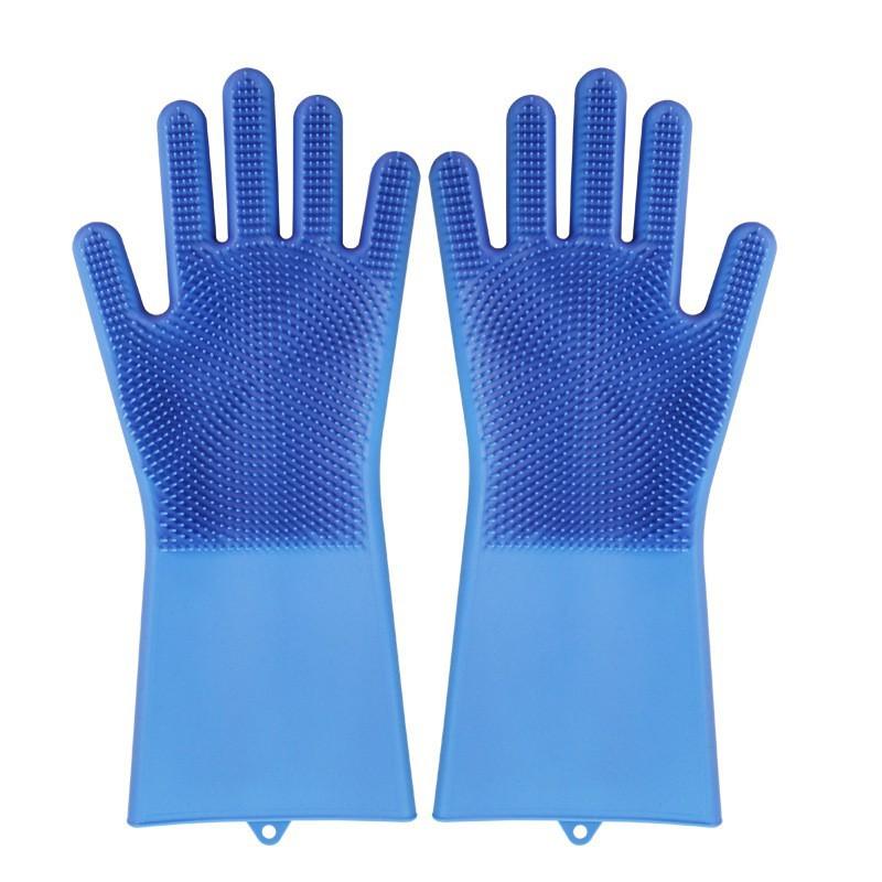 Găng Tay Rửa Chén Bát Silicon Đa Năng Kiêm Miếng Rửa Bát Tạo Bọt Siêu Bền