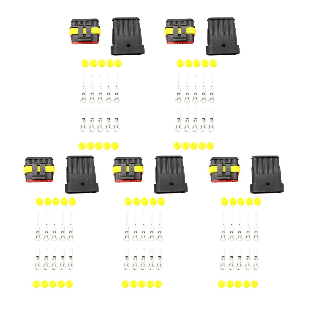 High Quality 5 Kit Waterproof Electrical Wire Cable 5 Pin Way Plug