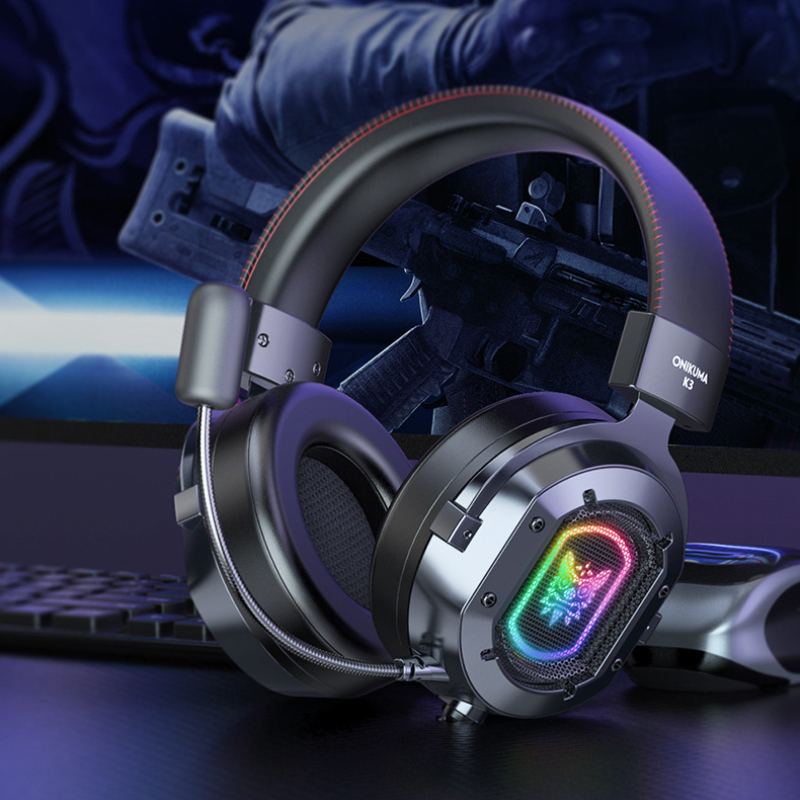 Tai Nghe Chơi Game ONIKUMA K3 Có Mic Và Tai Nghe Chơi Game Khử Tiếng Ồn Với Đèn Led, Cho Điện Thoại Di Động Máy Tính Xách Tay PS4 PS5 PC XBOX