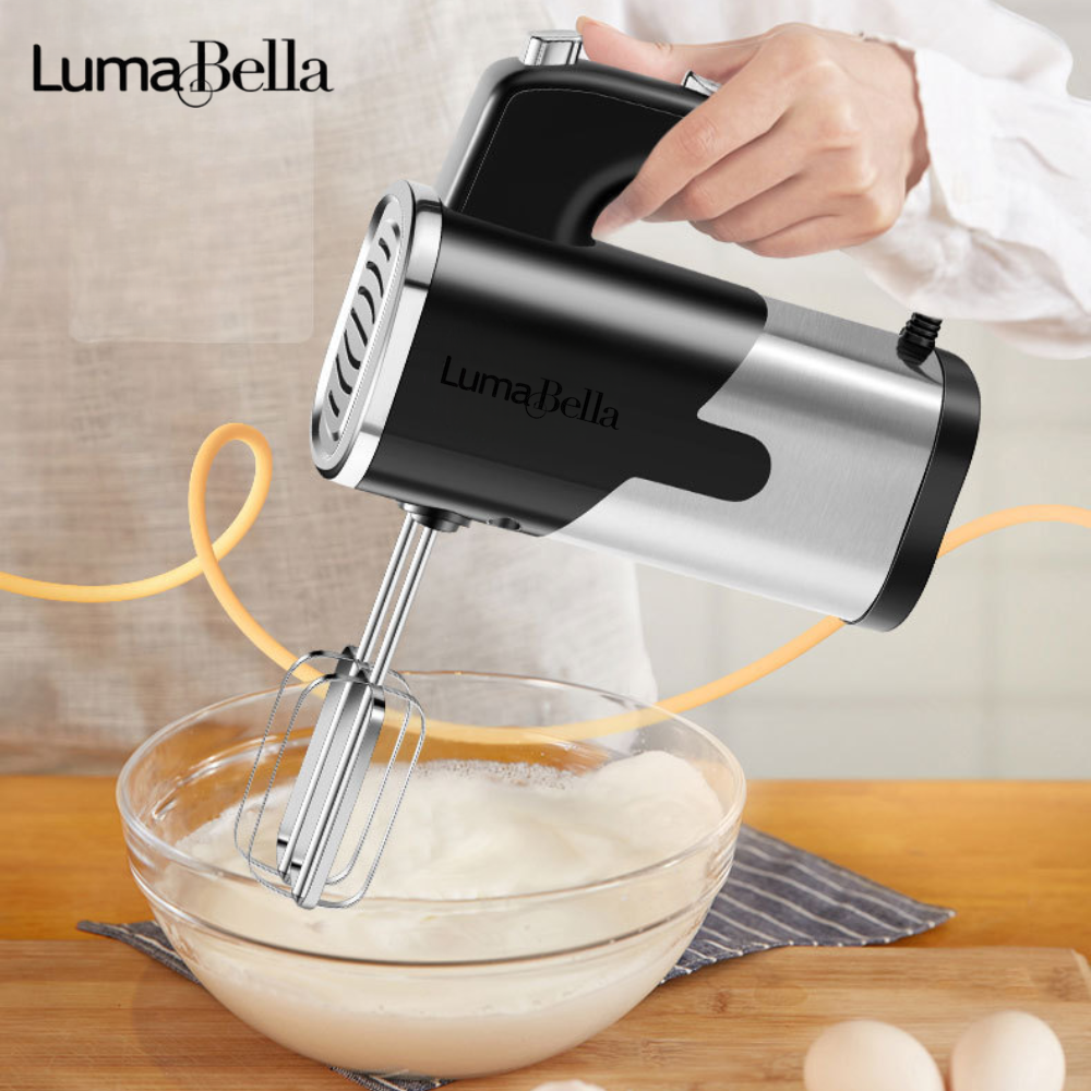 Máy đánh trứng cầm tay đánh được bột Lumabella LB-6621 công suất 200W, có 5 tốc độ điều chỉnh, dễ dùng [BẢO HÀNH 1 NĂM] - DELIYA HÀNG CHÍNH HÃNG