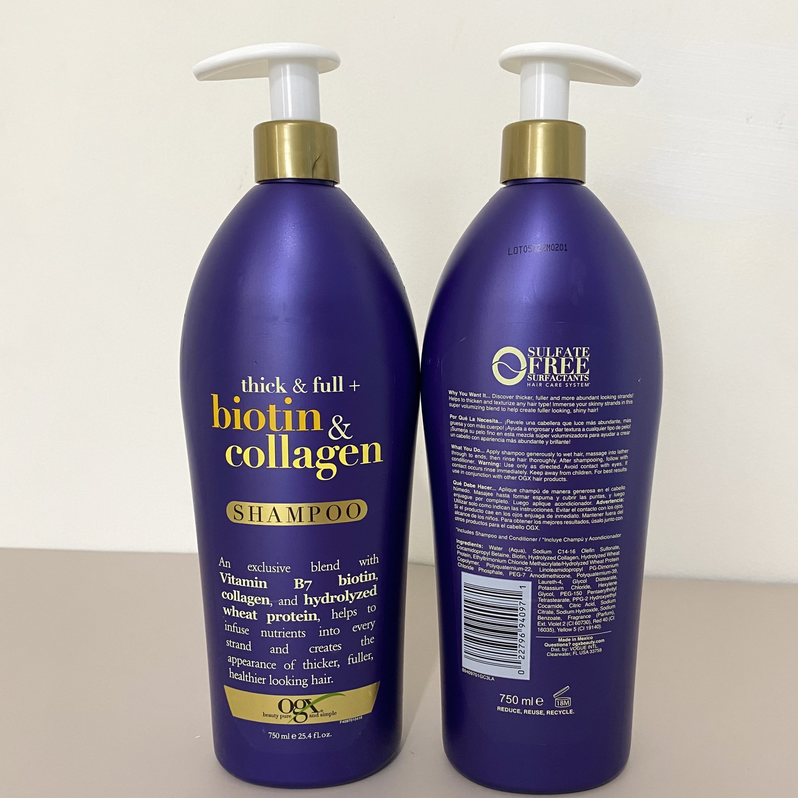 Dầu Gội OGX Biotin &amp; Collagen Có Vòi 750ml Hàng Nhập Mỹ